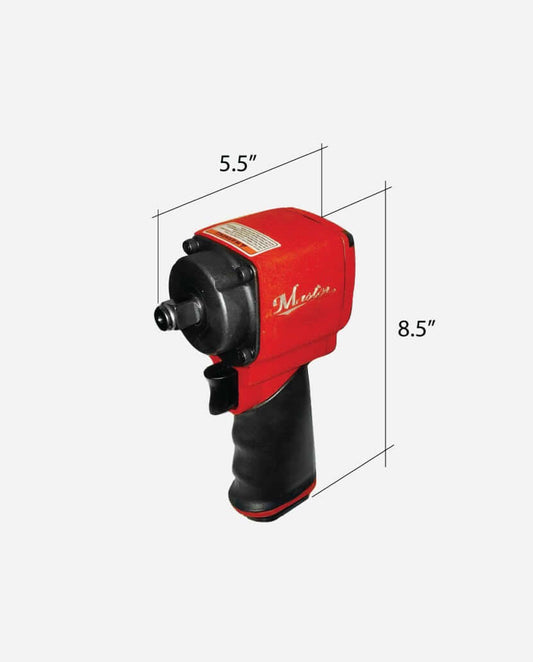 Master Palm 68530 1/2" Small Twin Hammer Stubby Air Impact Wrench, Max. 550 Ft/lb Torque