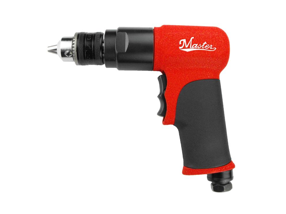 Master Palm Industrial 3/8-inch Reversible Air Drill with Feather Trigger and Keyed Jacobs Chuck, 1800RPM - 28520