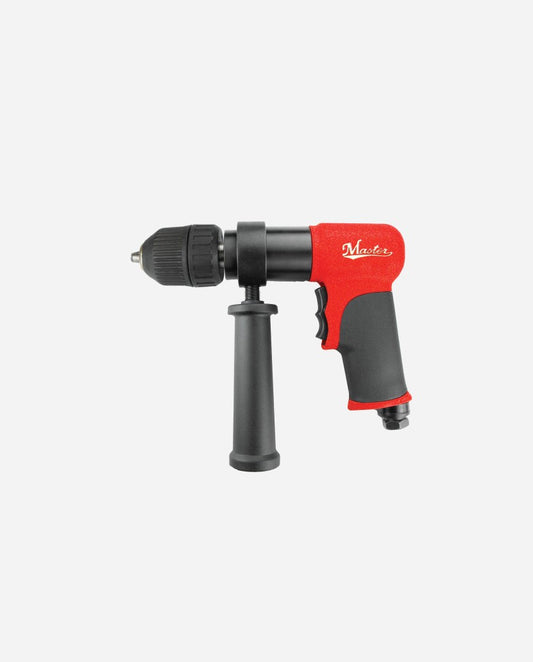 Industrial 1/2" Reversible Air Drill with feather trigger and quick-change chuck and side Handle - 350 Rpm - 28550K