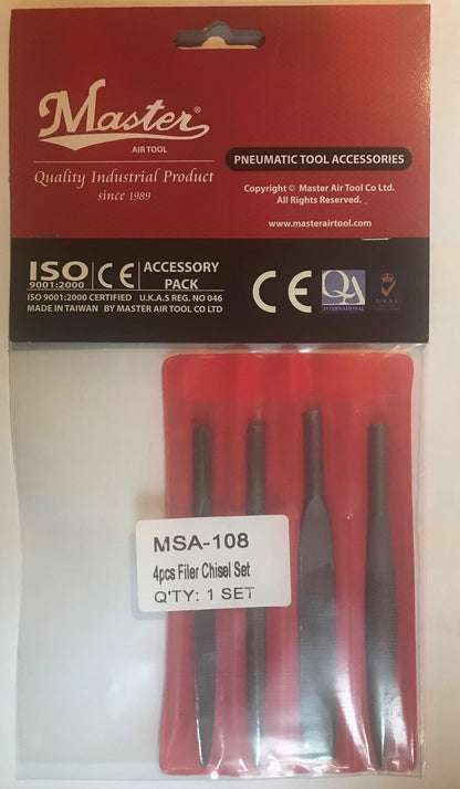 4 Pieces Air Chisel File Set For Master Palm Dual Function Reciprocating Air File Trimming Tool - MSA-108 - USD $48 - Master Palm Pneumatic